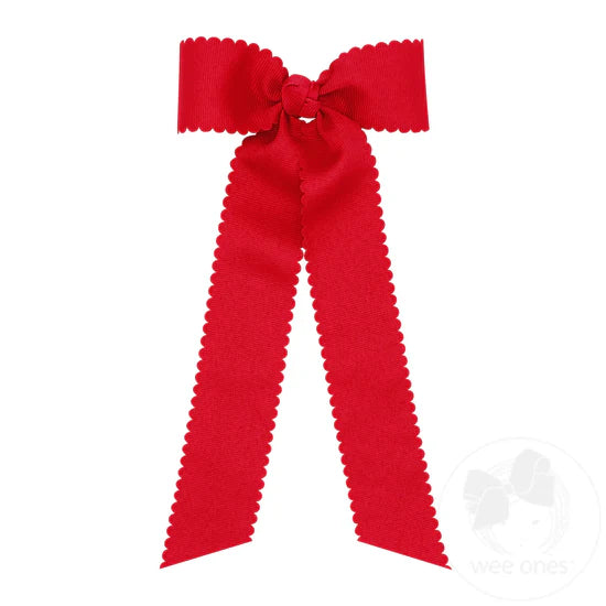 MEDIUM SCALLOPED BOWTIE STREAMER BOW - ASSORTED