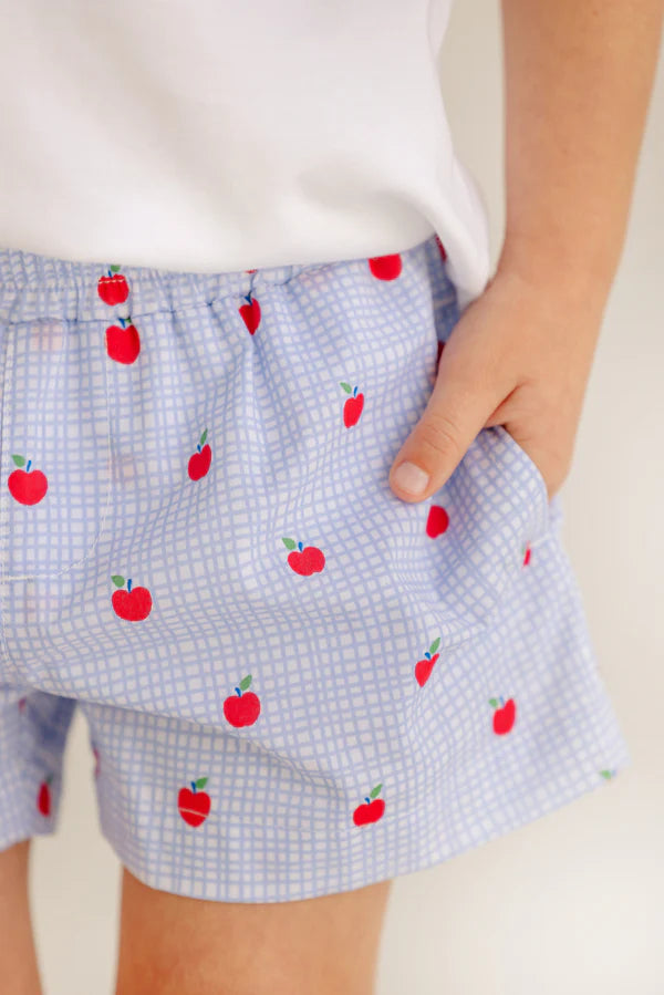 SHEFFIELD SHORTS - APPLE OF MY EYE/WOOD BOAT BLUE