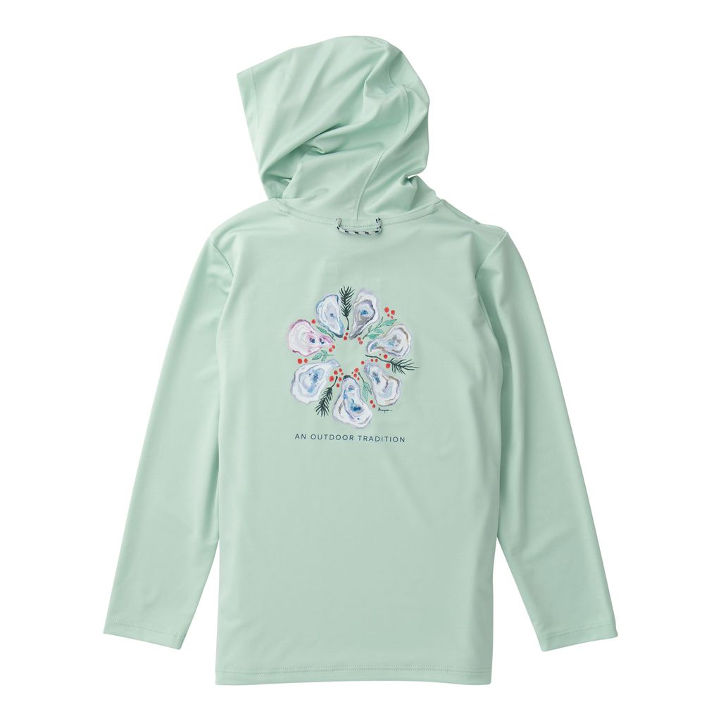 GIRL'S PROFORMANCE HOODIE T-SHIRT - MIST GREEN