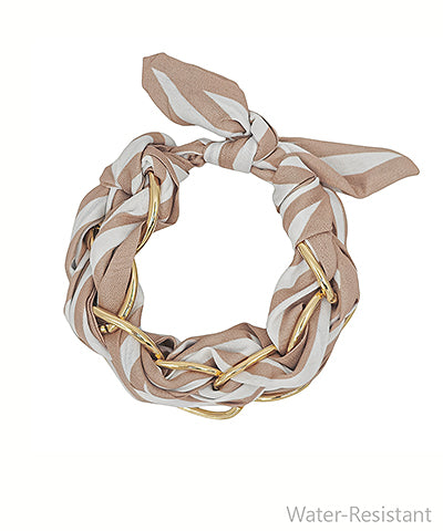 LINKED CHAIN SCARF BRACELET - BIEGE/GOLD