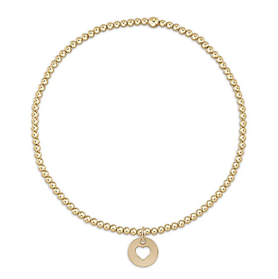 EGIRL CLASSIC GOLD 2MM BRACELET - LOVE SMALL GOLD DISC