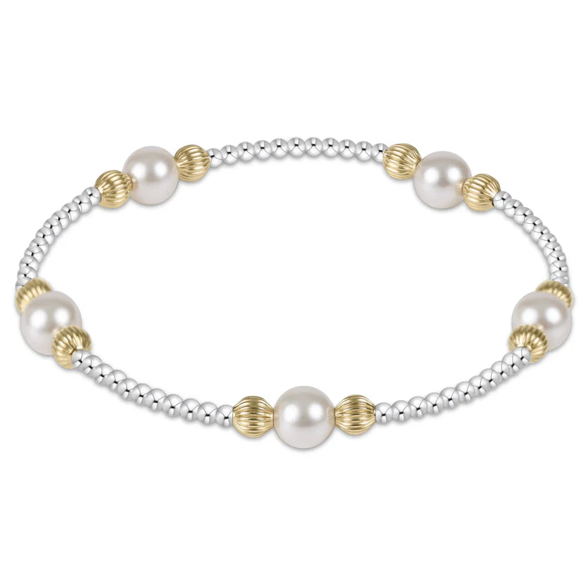 PURPOSE DIGNITY PEARL 6MM BEAD BRACELET - MIXED METAL