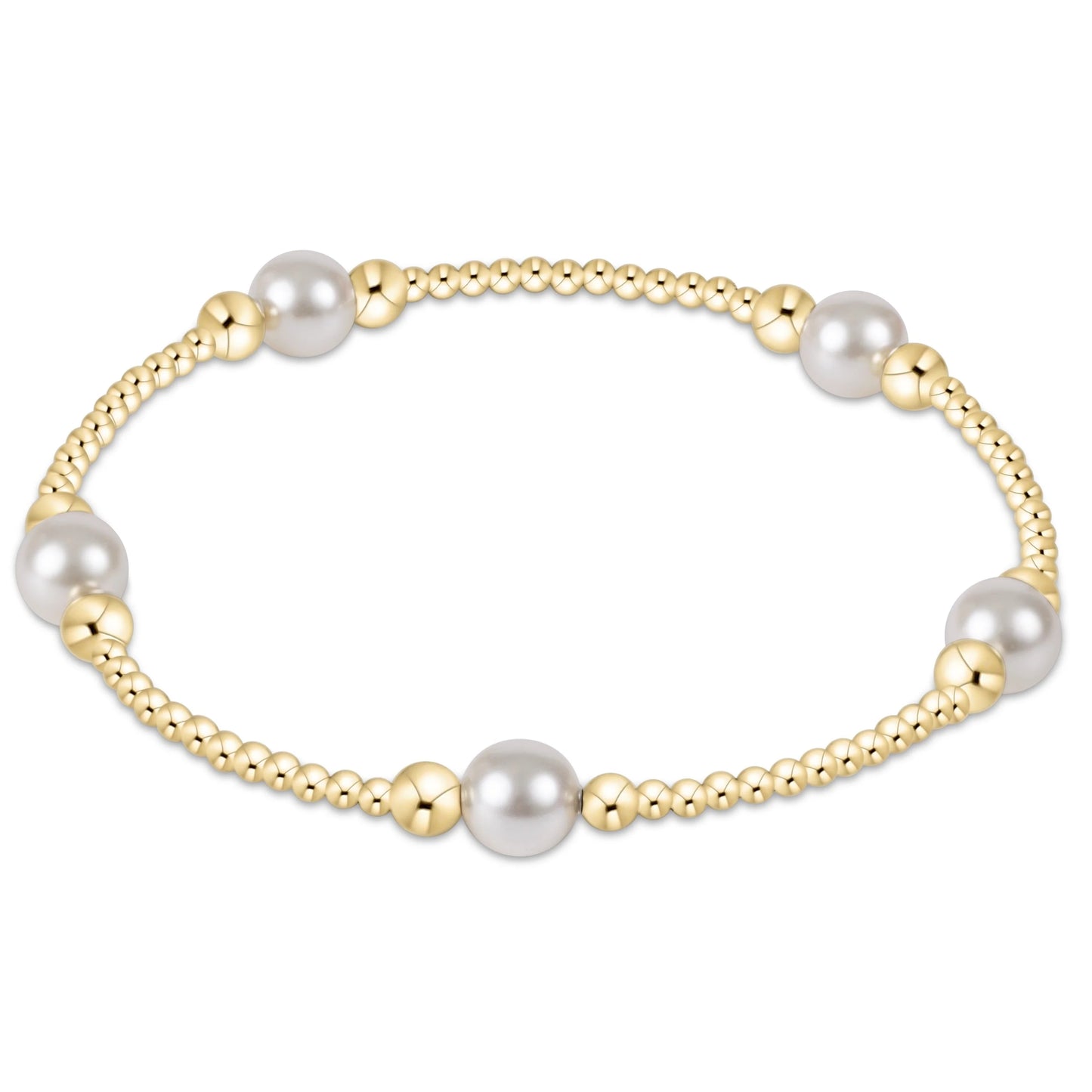 PURPOSE PEARL 6MM BEAD BRACELET - GOLD