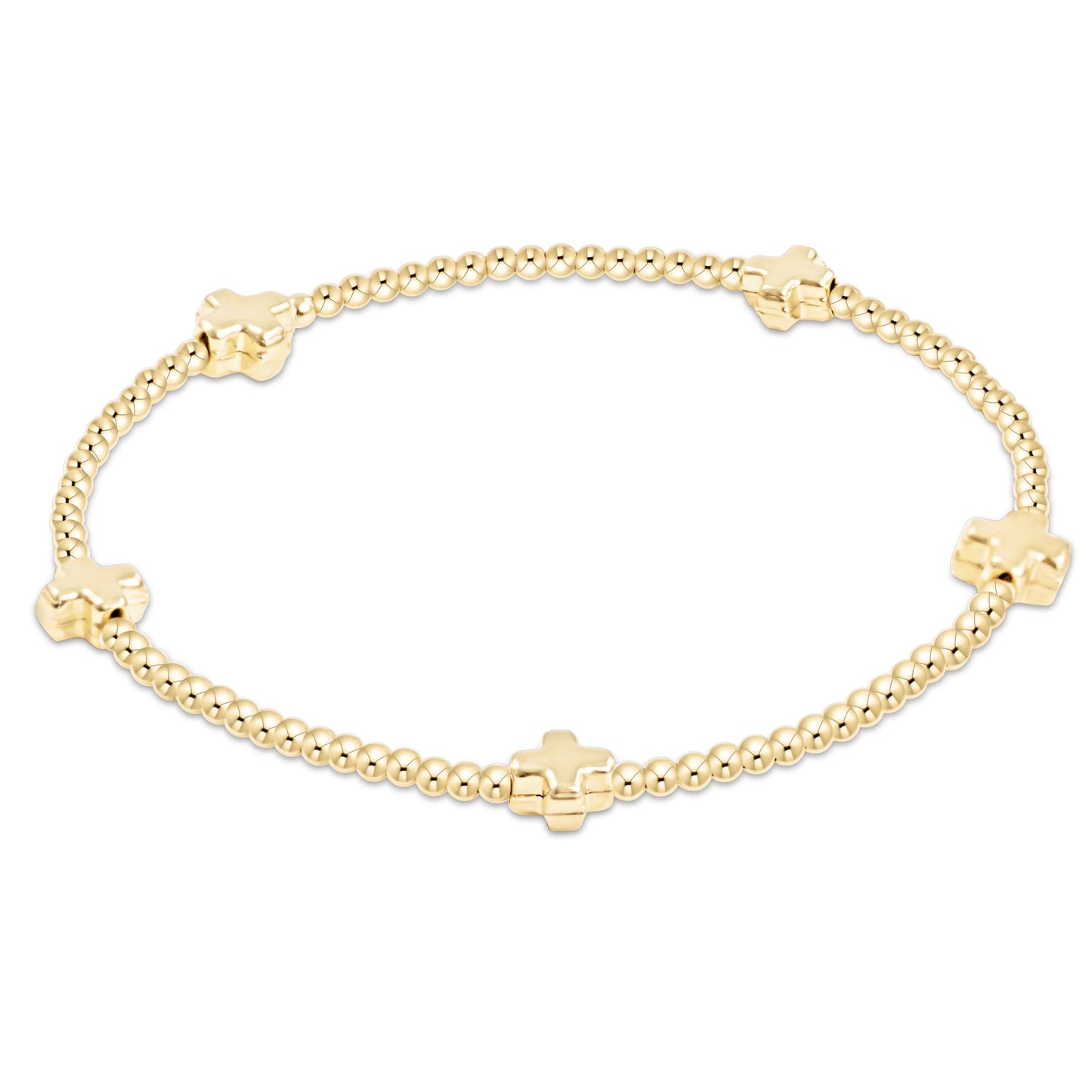 EGIRL SIGNATURE CROSS 2MM GOLD BRACELET - GOLD