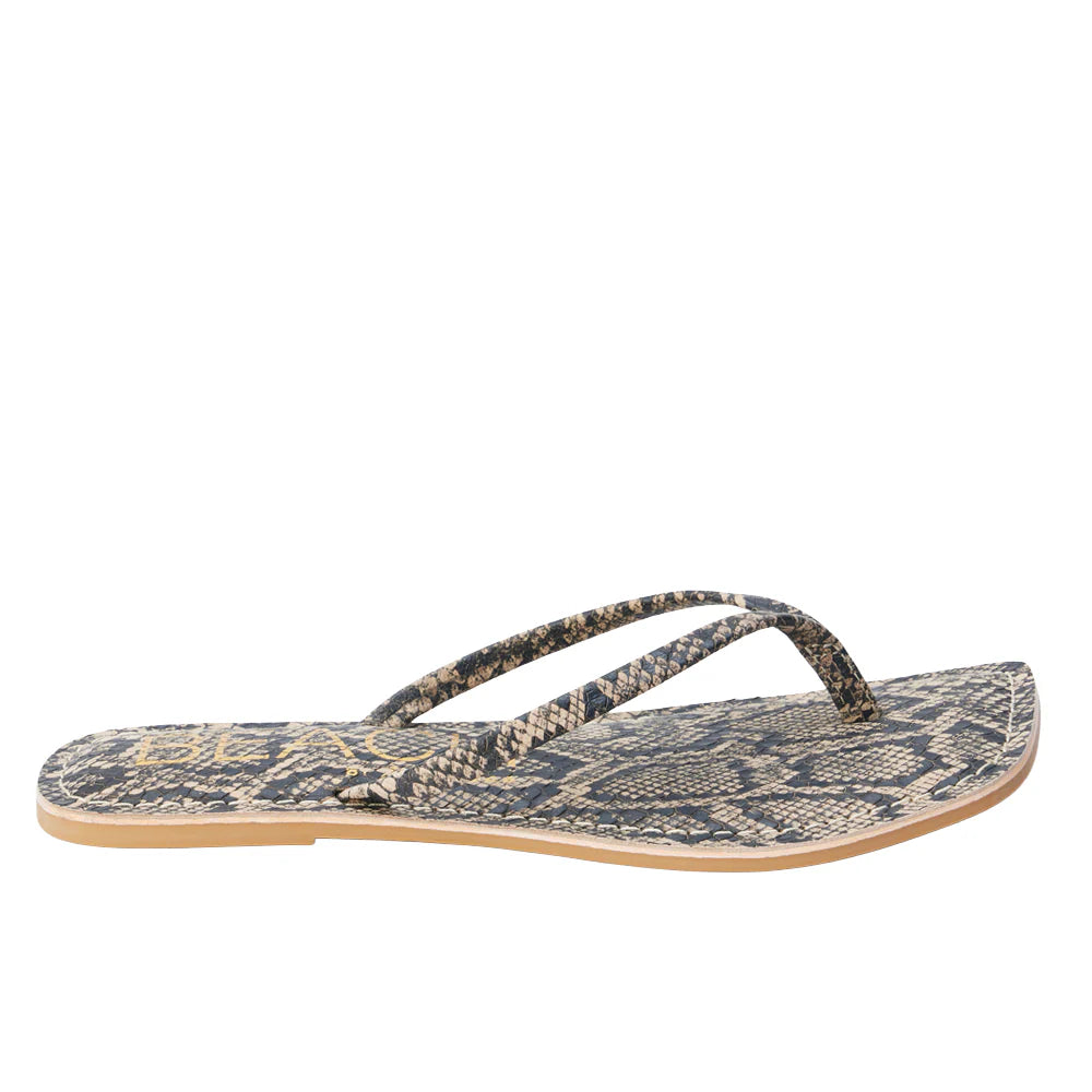 BUNGALOW FLIP FLOP SANDALS - BROWN MULTI SNAKE