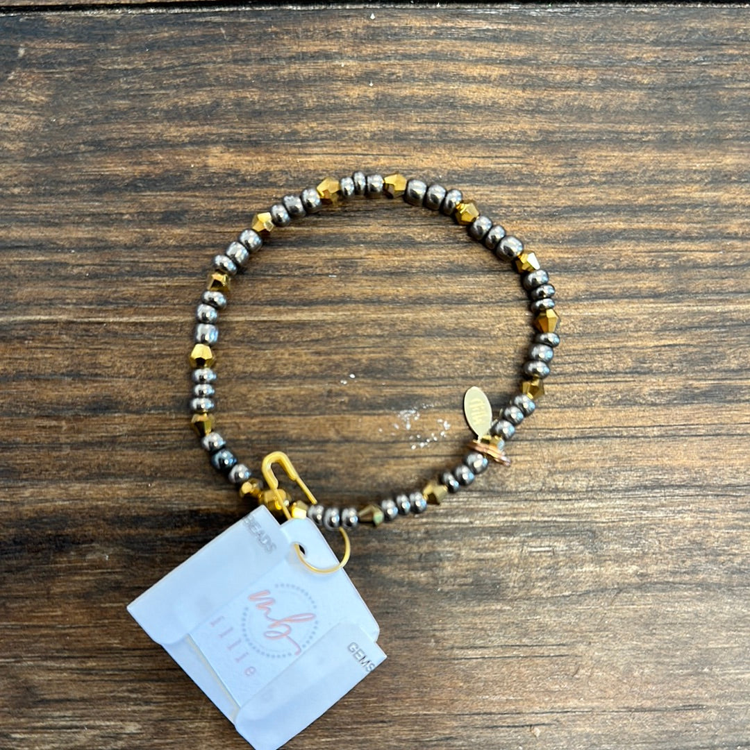 GEMSTONE BRACELET - SILVER/METAL BEADS
