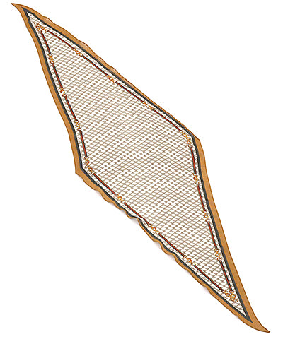 MULTI RHOMBUS PRINT DIAMOND SHAPE SCARF - BEIGE