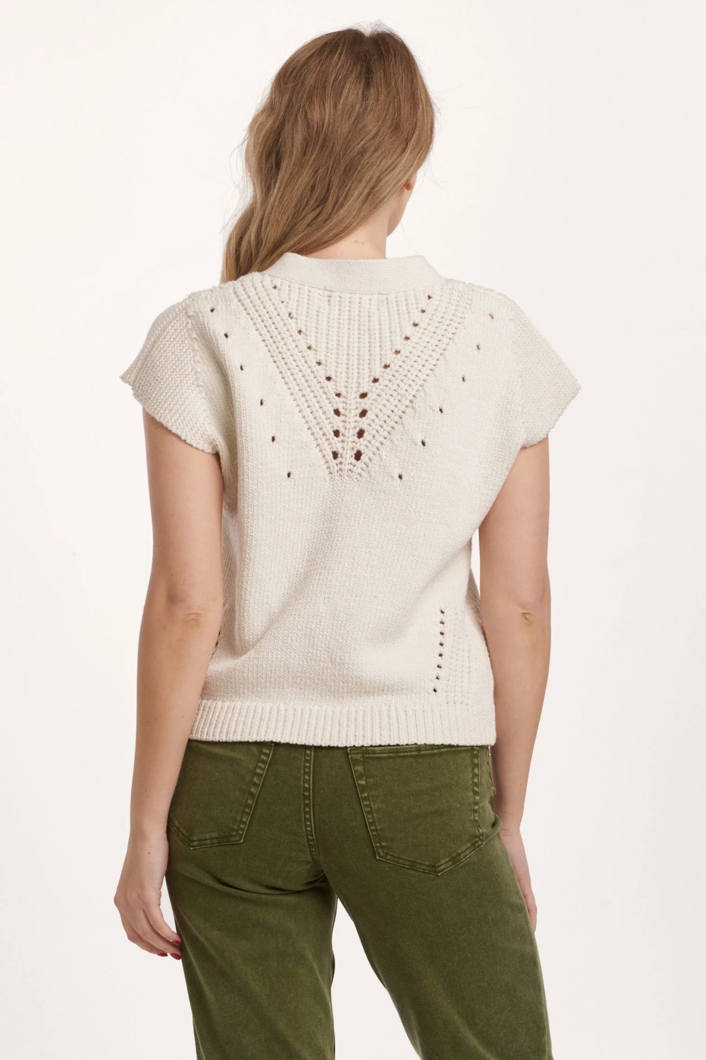 CROCHET DETAIL SWEATER - IVORY