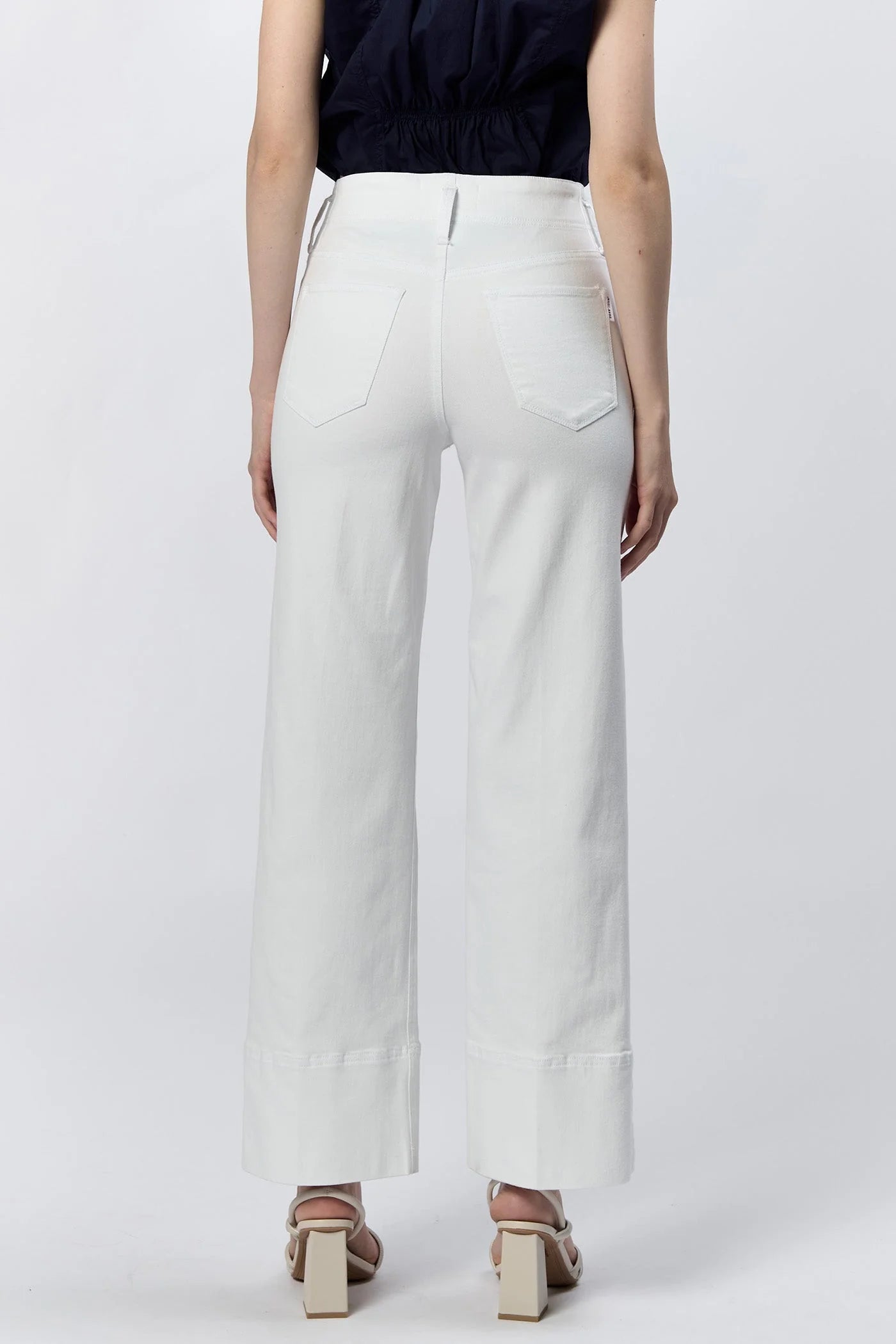 HOLLY HIGH RISE WIDE HEM STRAIGHT JEAN - WHITE