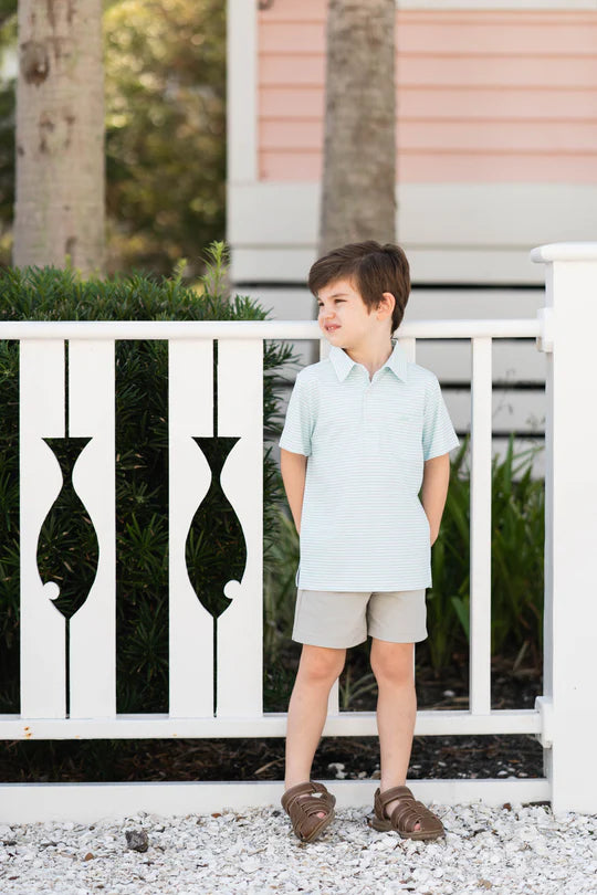 INSHORE PERFORMANCE POLO - OCEAN WAVE STRIPE