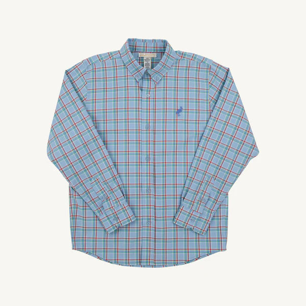 DEANS LIST DRESS SHIRT - KENSINGTON COURT PLAID/BARBADOS BLUE