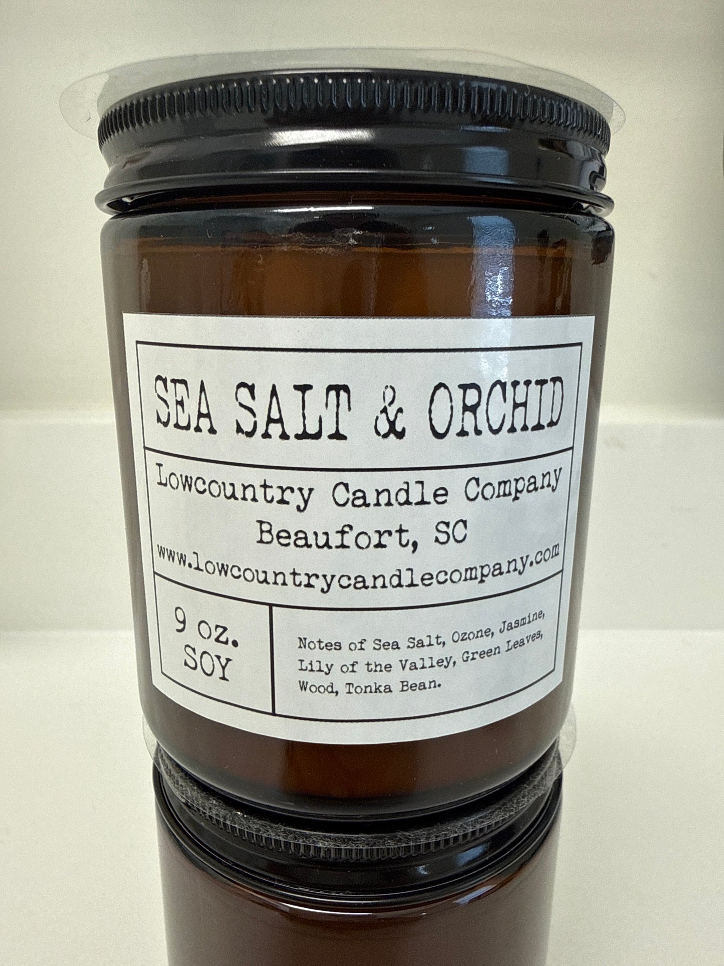 AMBER JAR CANDLE 9OZ - SEA SALT & ORCHID