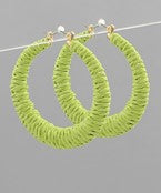 RAFFIA WRAPPED CIRCLE HOOPS - ASSORTED