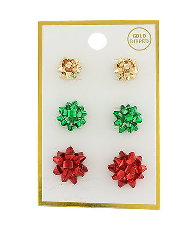 HOLIDAY BOWS EARRINGS - MULTI