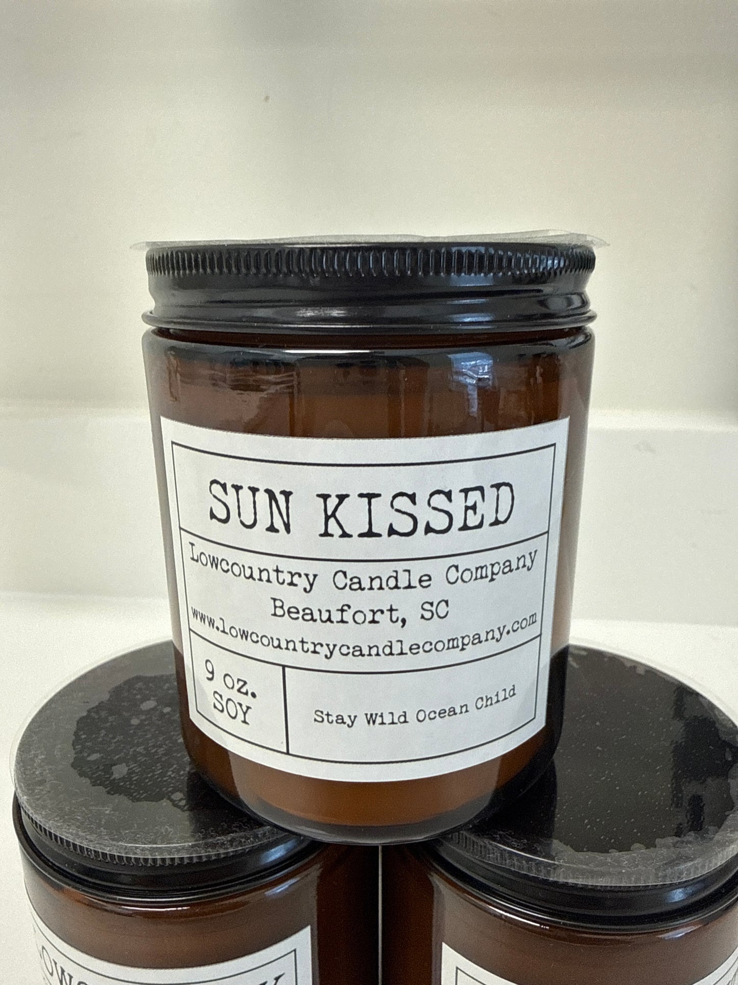 AMBER JAR CANDLE 9OZ - SUN KISSED