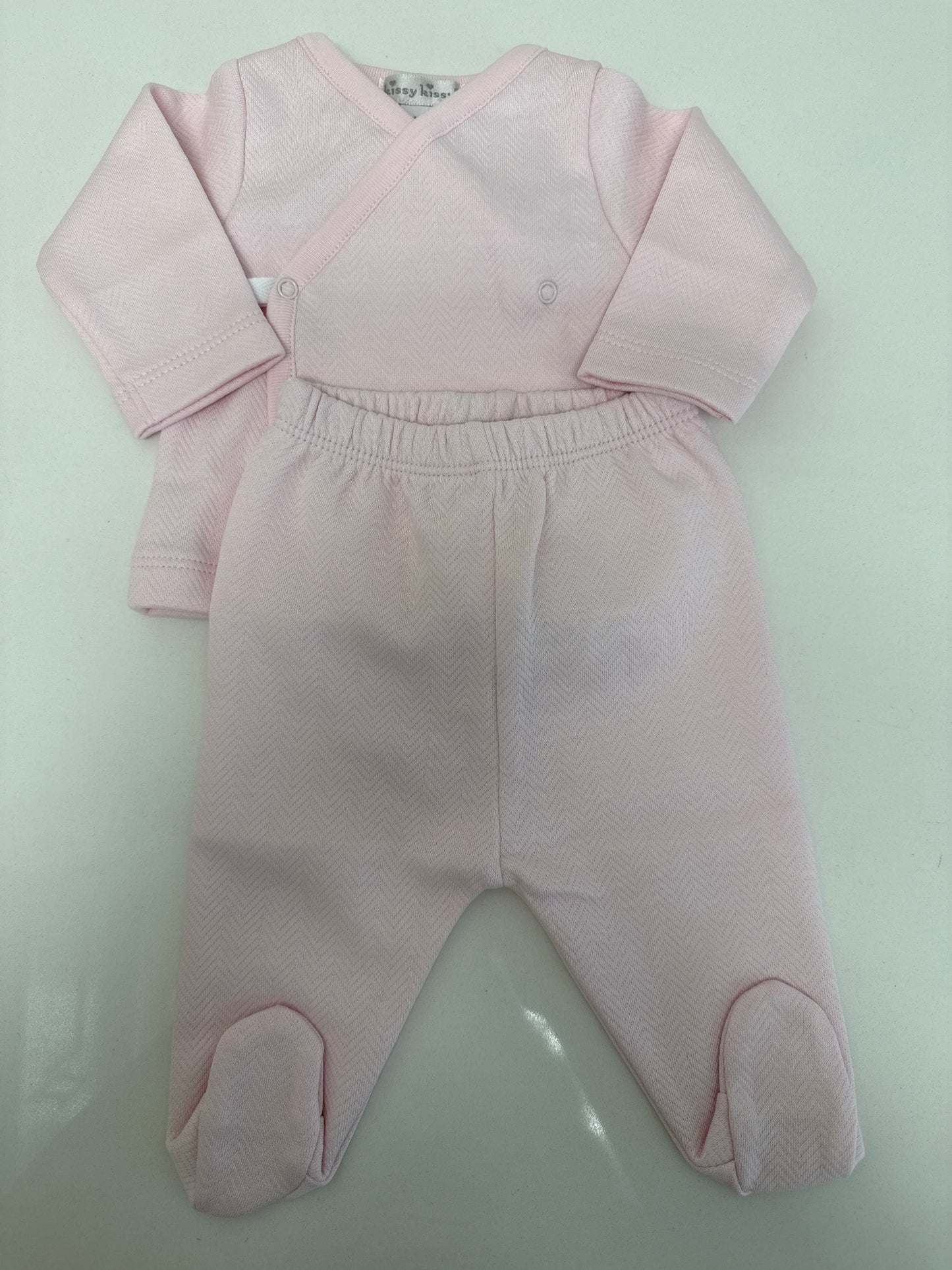 JACQUARD FOOTED PANT SET - PINK