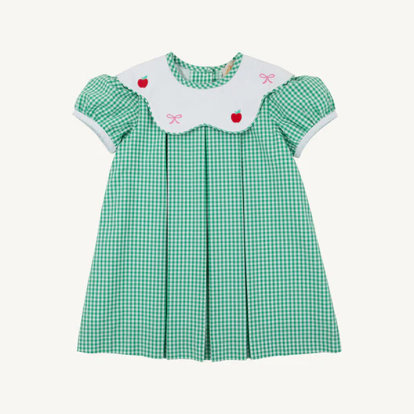 FRENCHY FROCK - GIBSON ISLAND GREEN MINIGINGHAM