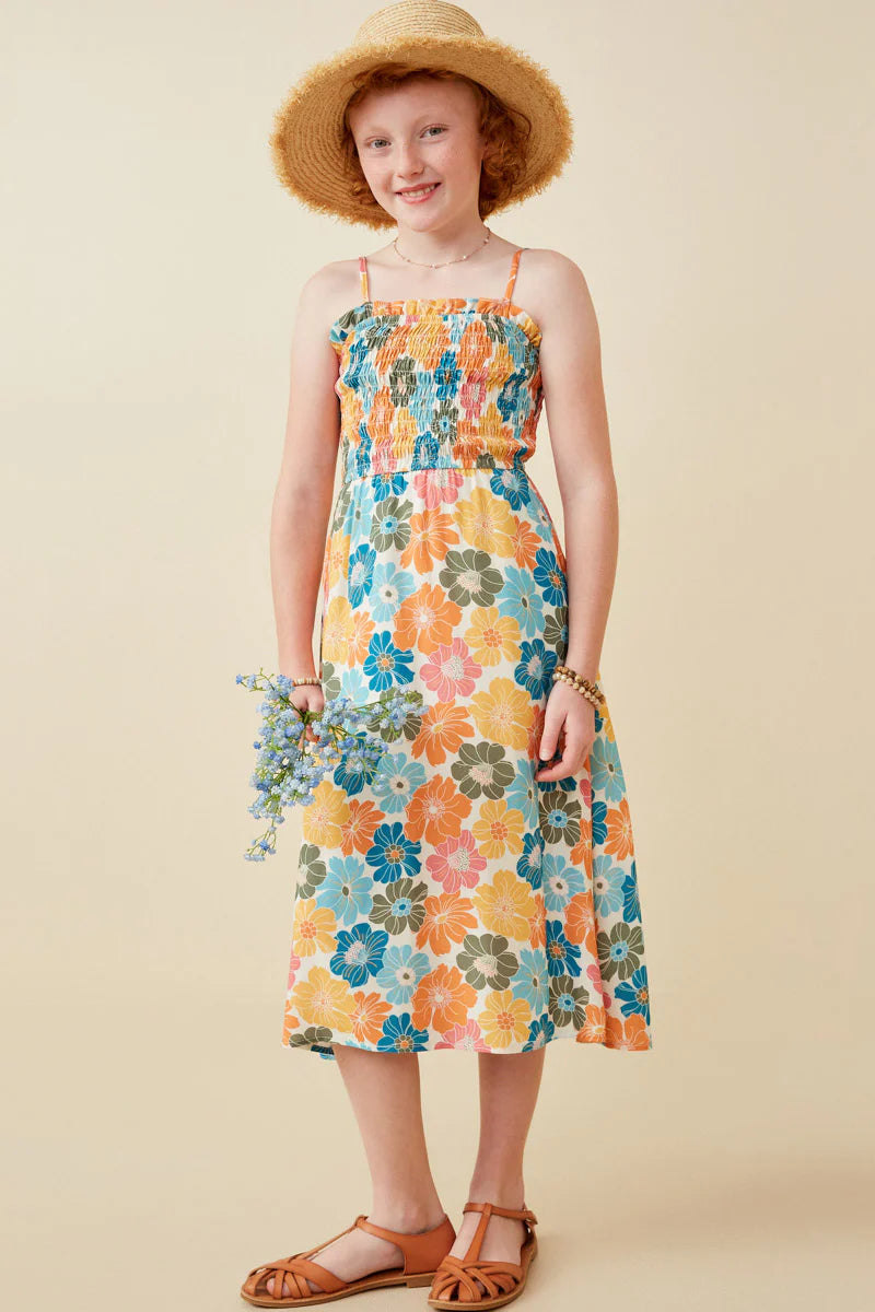 FLORAL SMOCKED TANK DRESS