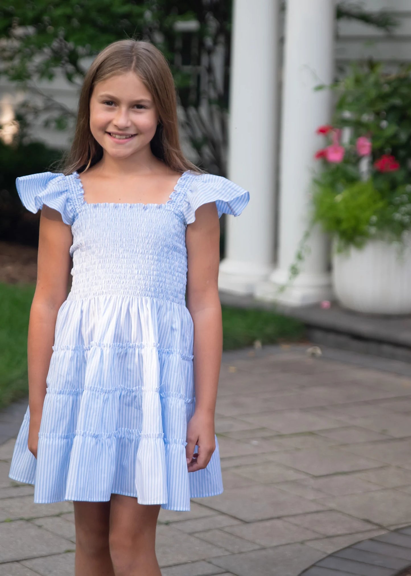 CHARLOTTE DRESS - BLUE STRIPE