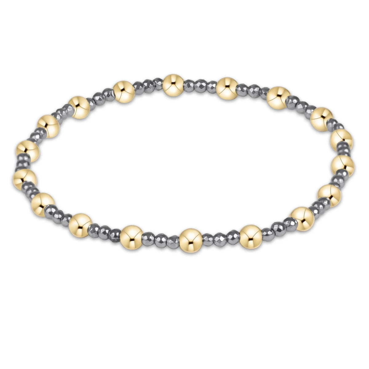 EXTENDS SILVER FACETED HEMATITE 2MM BRACELET