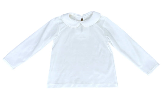 BOYS WHITE KNIT TOP LS