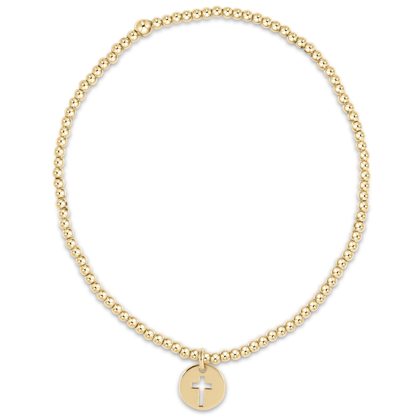 EGIRL CLASSIC 2MM BRACELET - BLESSED SMALL GOLD DISC