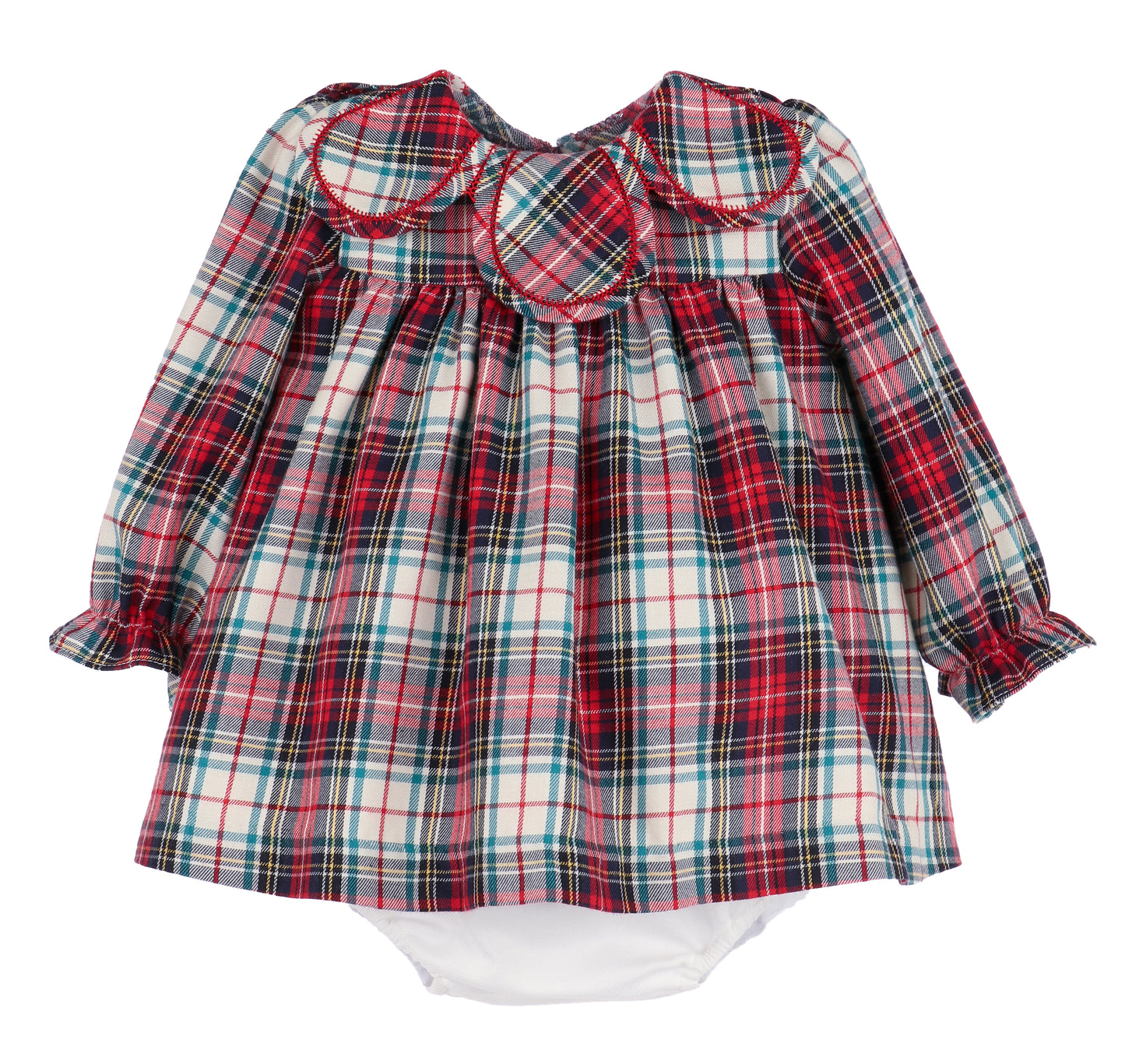 GINGERBREAD PLAID PETAL FLOAT DRESS - RED