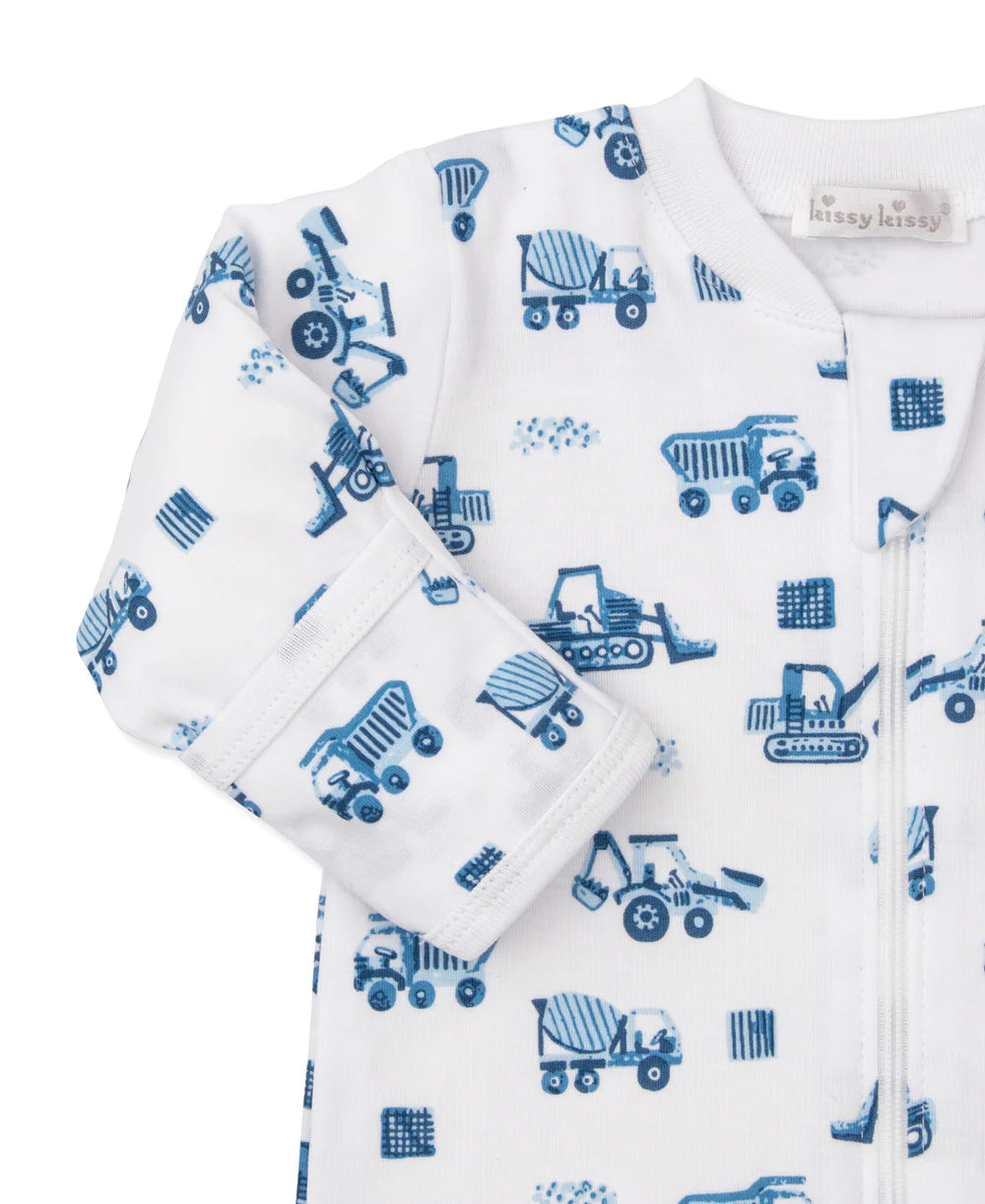 FOOTIE W/ ZIP - CONSTRUCTION TRUCKS