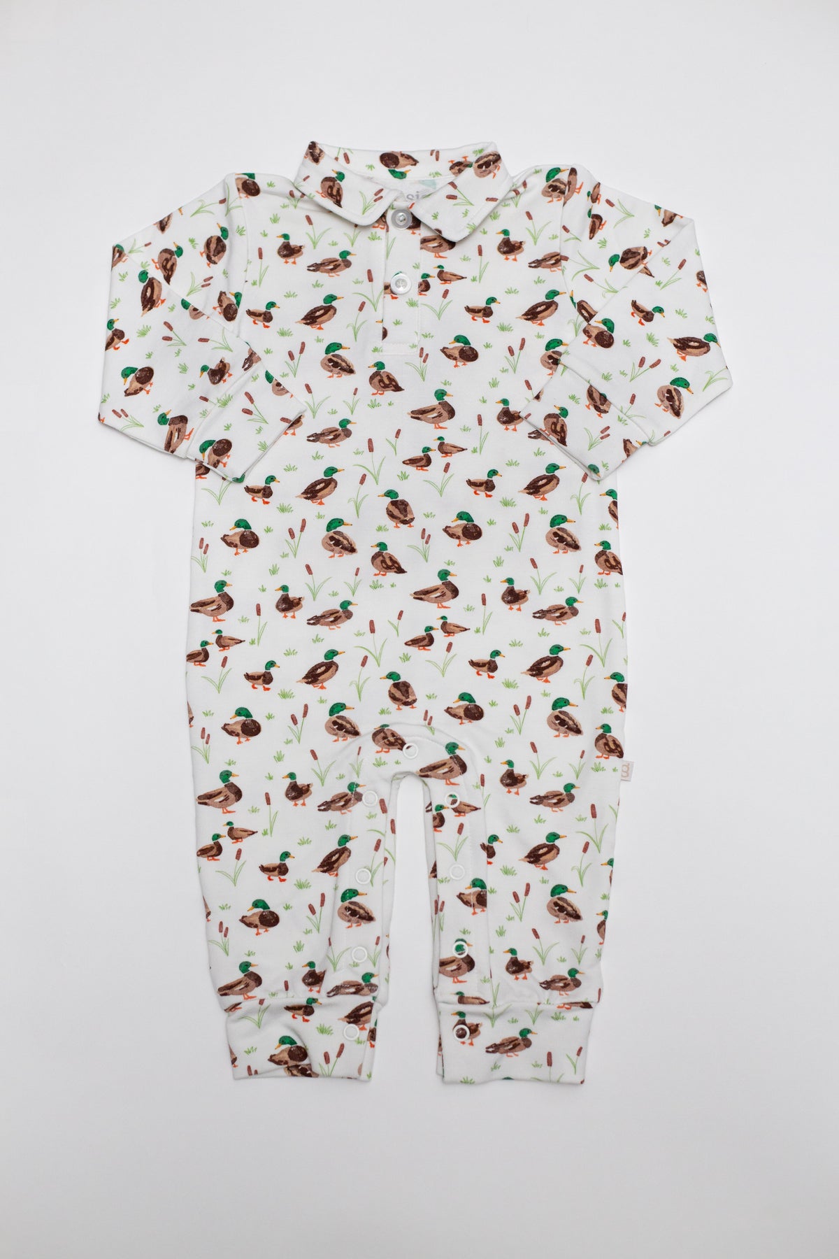 SWEATSHIRT POLO ROMPER - MALLARD DRAKE