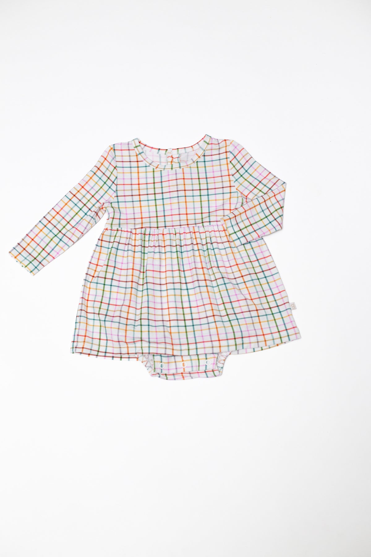 LS BODYSUIT DRESS - AJ PLAID