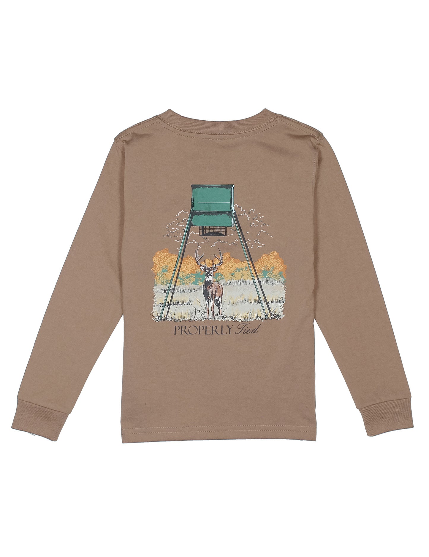 BOYS DEER FEEDER LS TEE - WALNUT