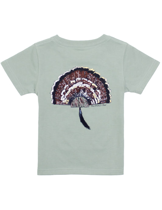 BOYS TURKEY MOUNT SS TEE - CHROME GREY