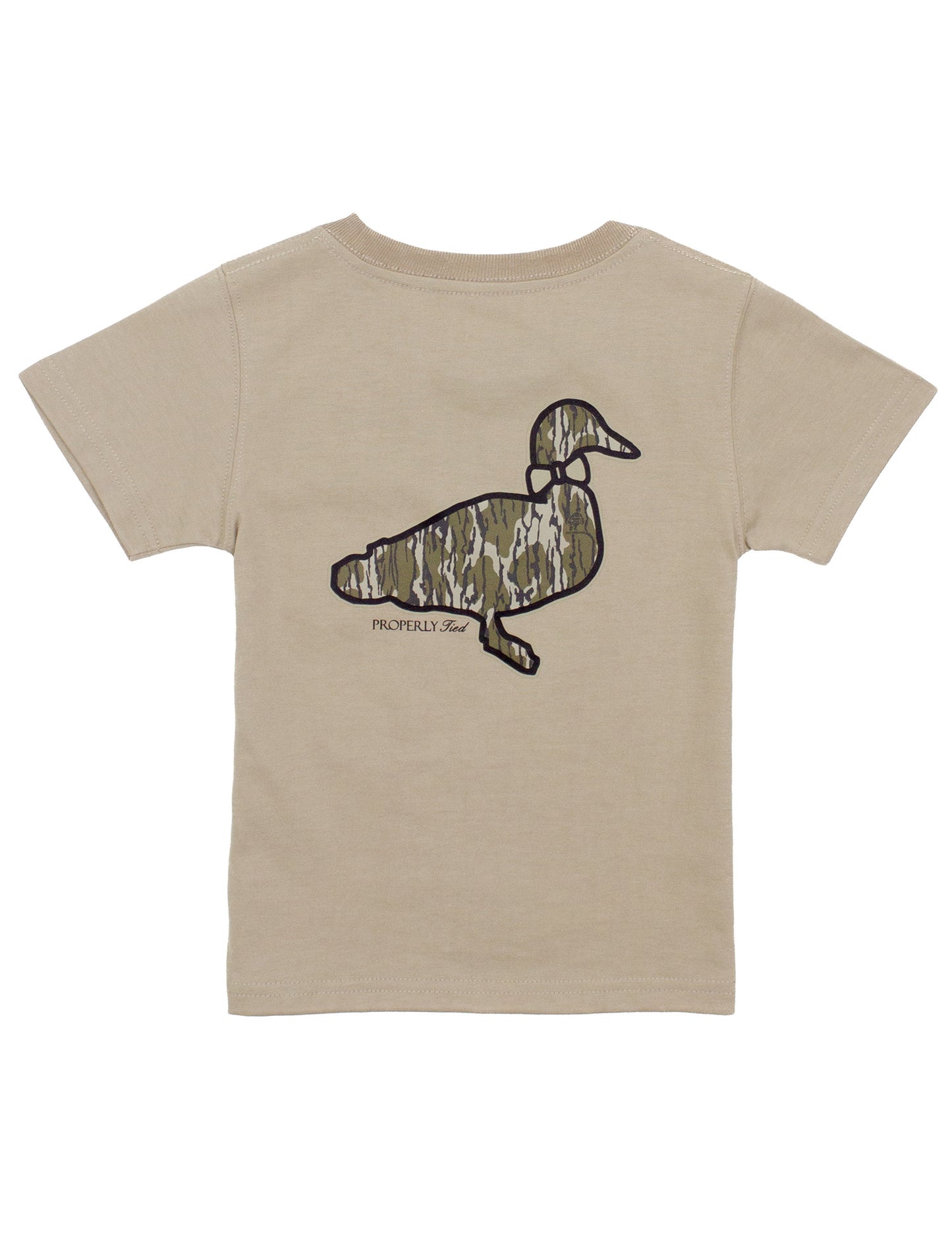 BOYS MOSSY OAK LOGO SS - SAND