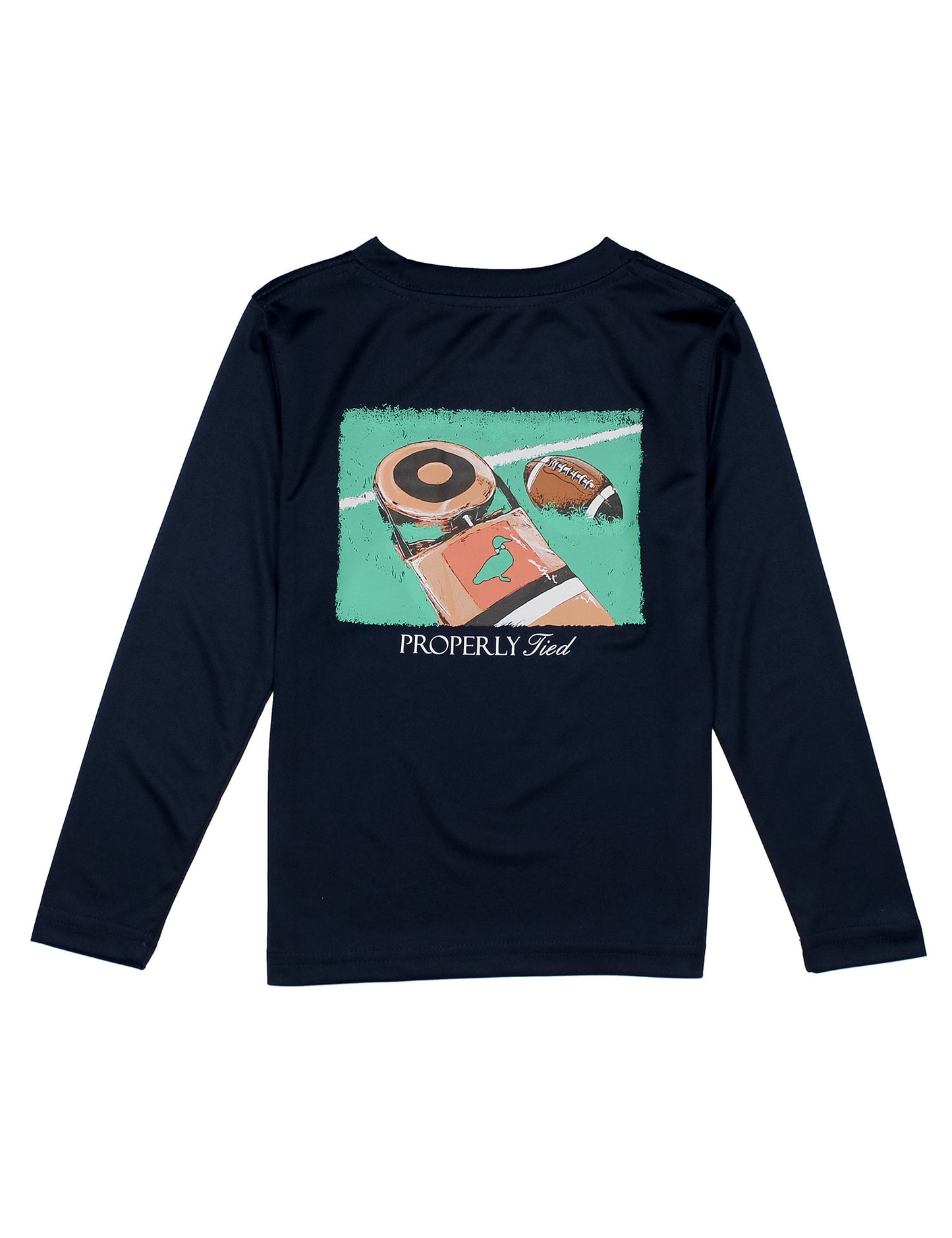 BOYS PERFORMANCE LS FIRST DOWN RIVER BLUE TEE
