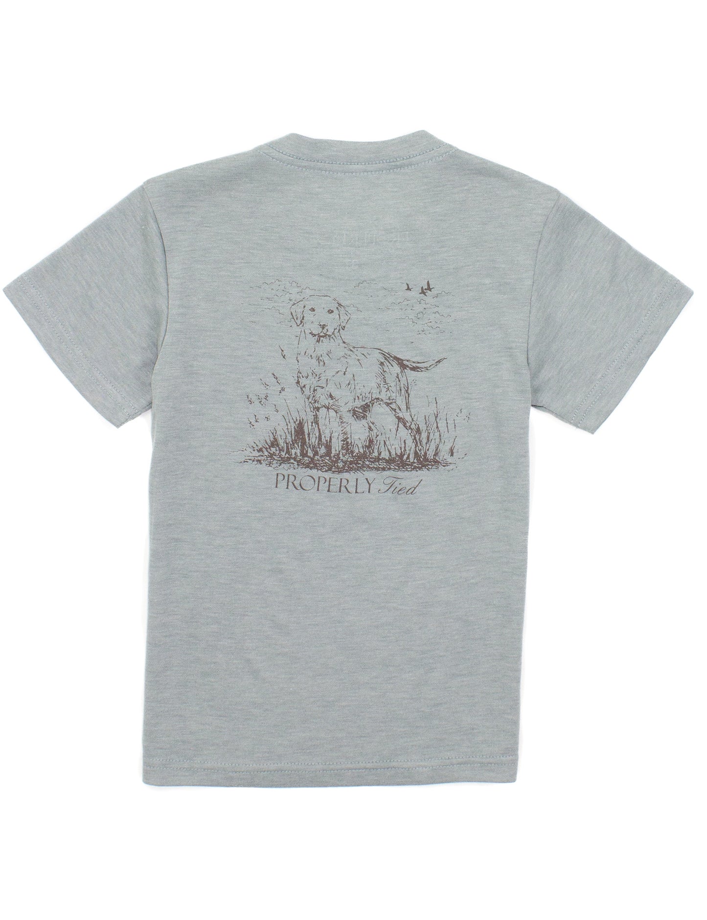 BOYS PORTLAND POCKET TEE LABRADOR - MOSS GREY