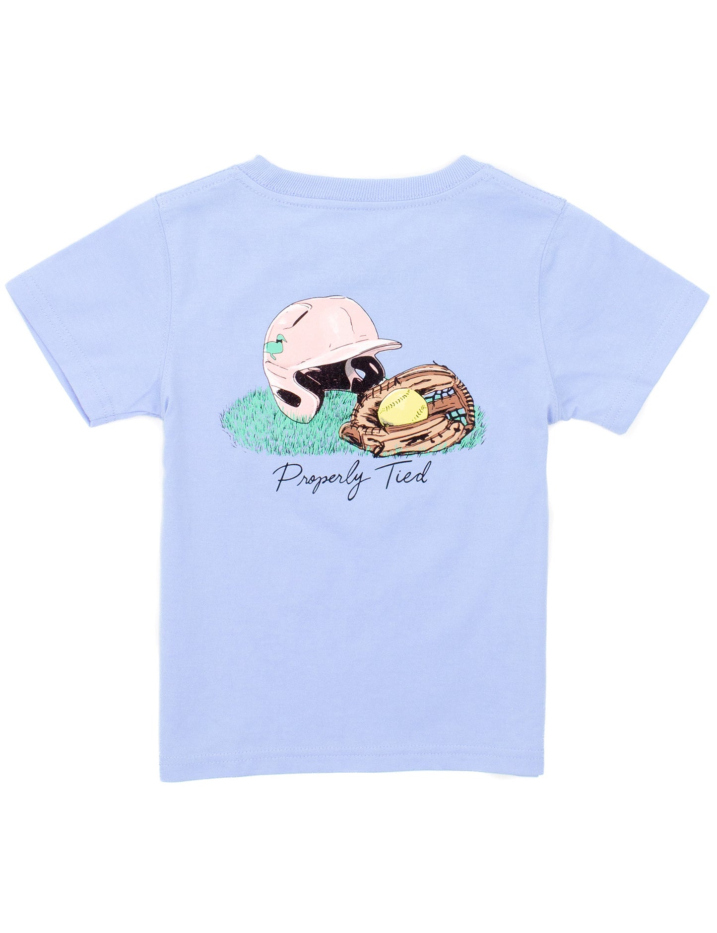 GIRLS SOFTBALL TEE - LIGHT BLUE