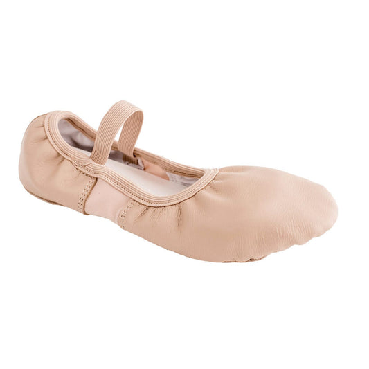 YOUTH LEATHER/SPANDEX SPILT SOLE BALLET SHOES - PINK