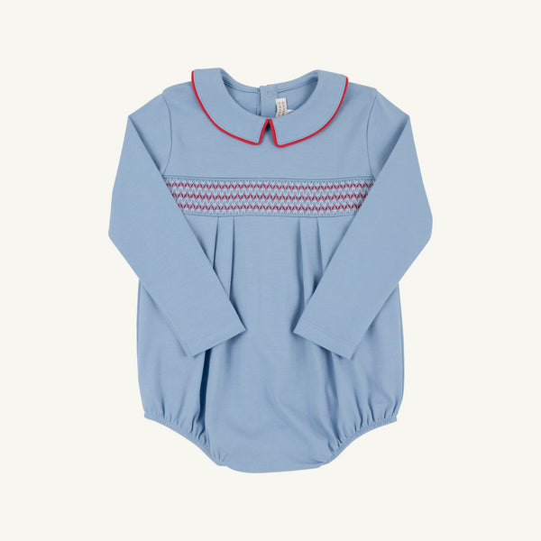 LONG SLEEVE BRADFORD BUBBLE - BARRINGTON BLUE/ WORTH AVE WHITE /RED