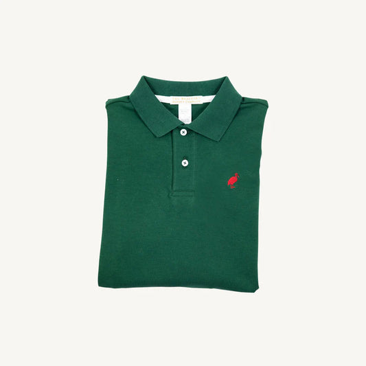 PRIM & PROPER POLO LS - GRIER GREEN/RICHMOND RED