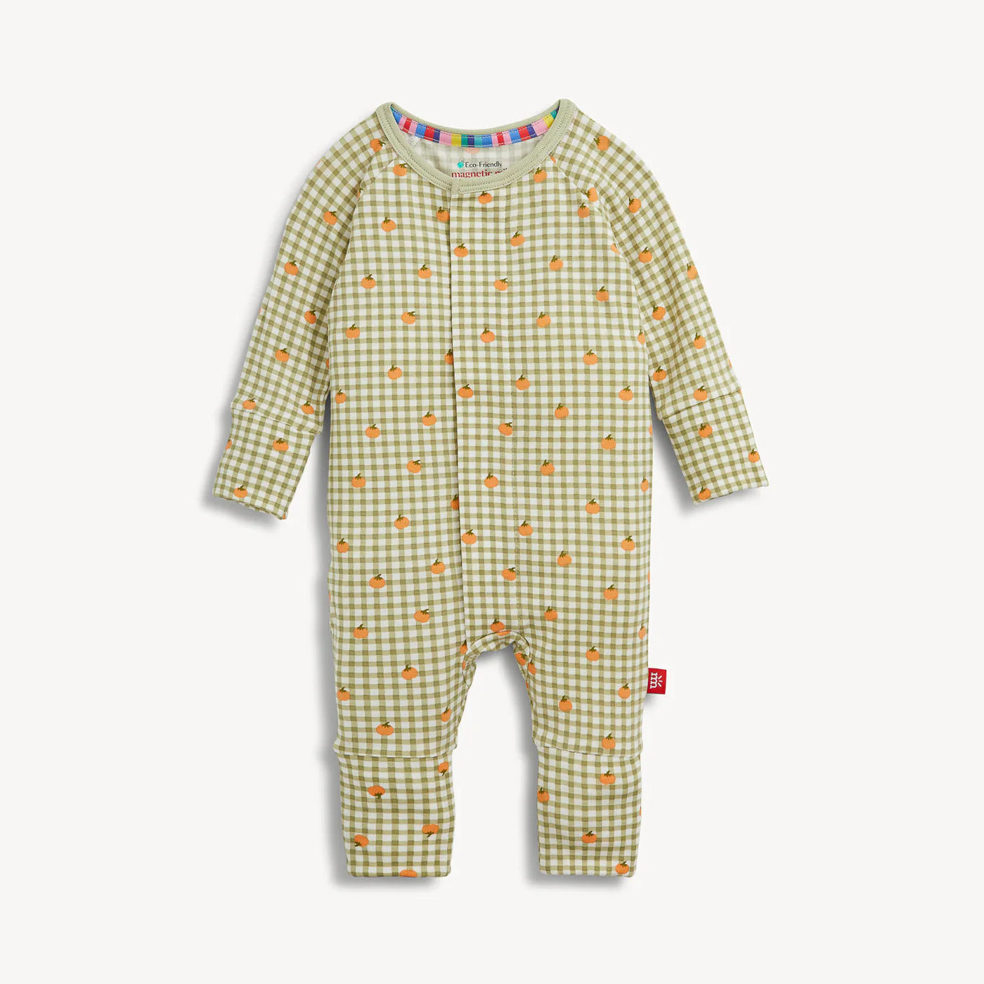PUMPKIN PLAID MAGNETIC CONVERTIBLE COVERALL