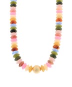 METAL BALL AND BEADS NECKLACE - MULTI/GOLD