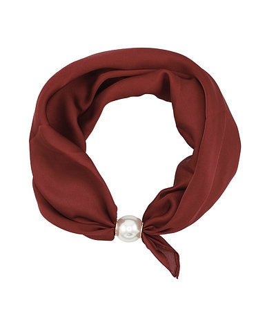 ACCENT PEARL SCARF - WINE