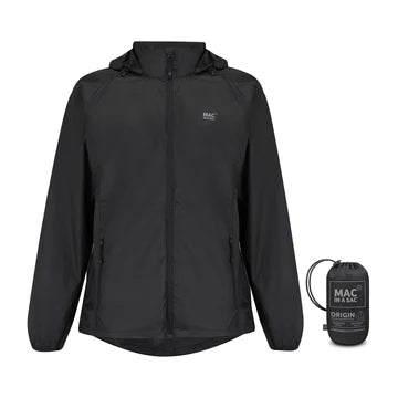 PACKABLE WATERPROOF JACKET - BLACK