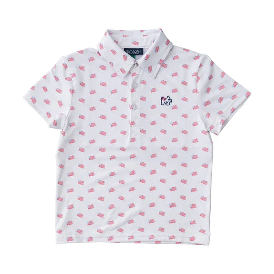 BOYS PRO PERFORMANCE POLO - AMERICANA FLAG