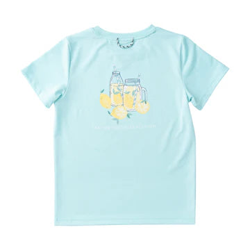 GIRLS PRO PERFORMANCE SHORT SLEEVE T-SHIRT ARUBA BLUE - LEMONADE