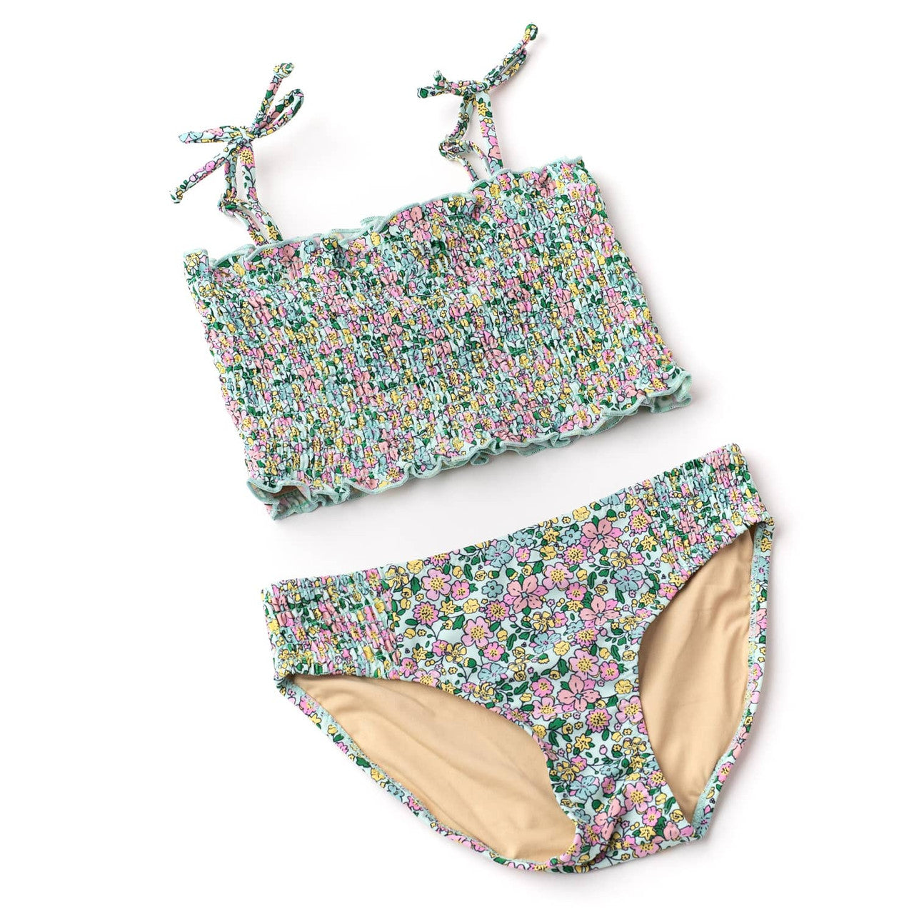 SMOCKED BIKINI - MINT DITSY FLORAL