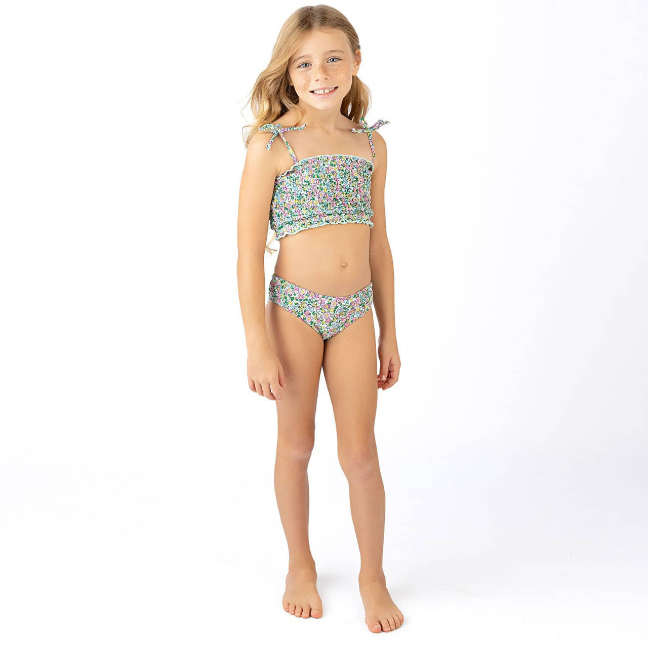 SMOCKED BIKINI - MINT DITSY FLORAL
