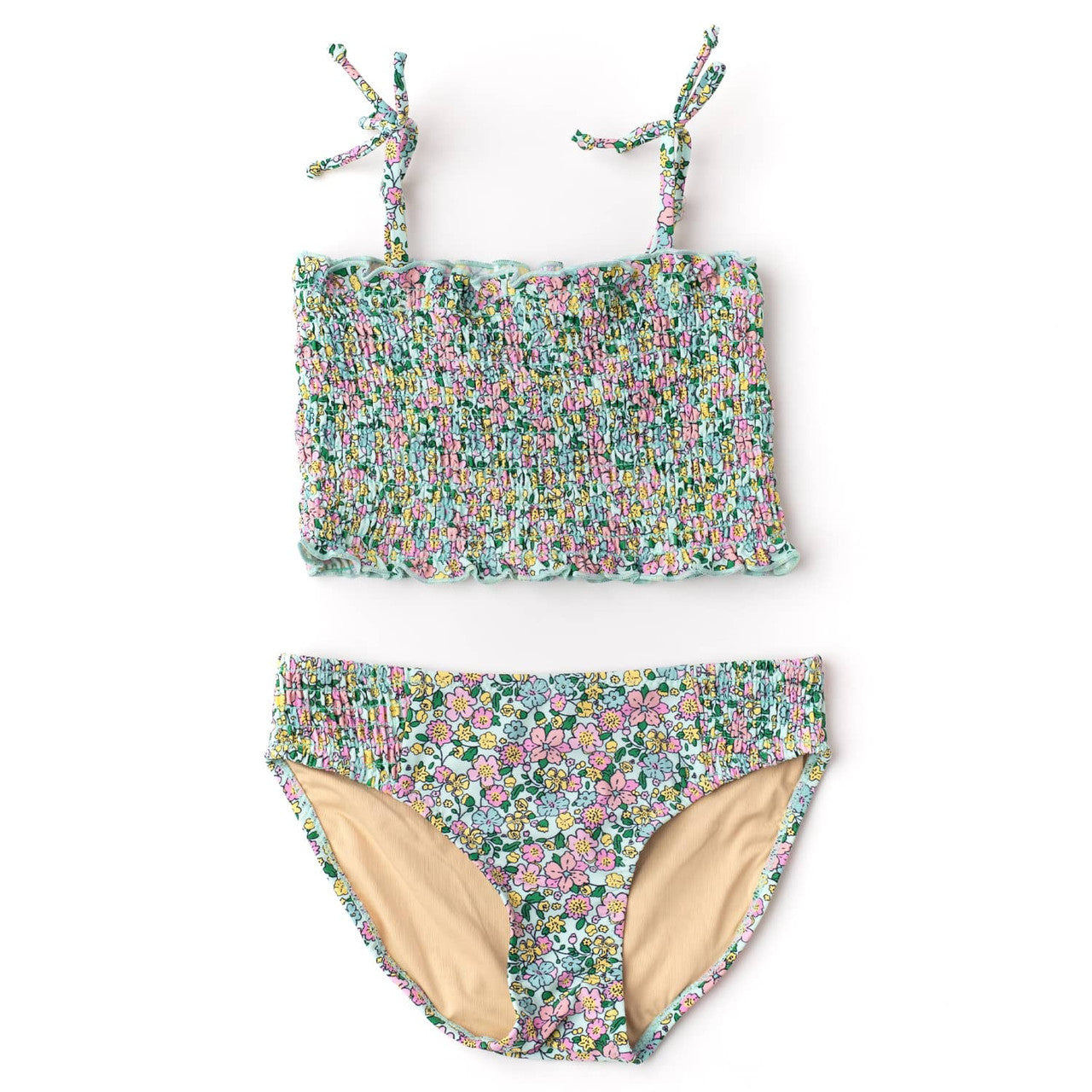 SMOCKED BIKINI - MINT DITSY FLORAL