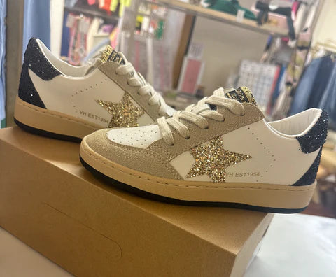 ARIELLA - WHITE/TAUPE GLITTER