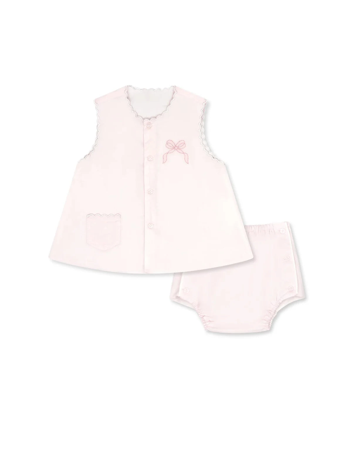 MARIA DIAPER SET - BLESSINGS PINK W/ BOW